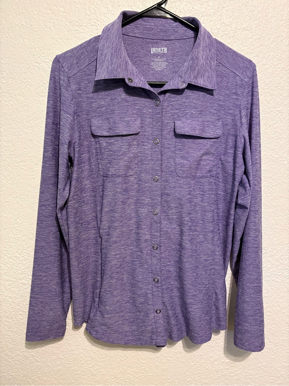 Duluth Trading Co. Purple Button-Up Long Sleeve Shirt S